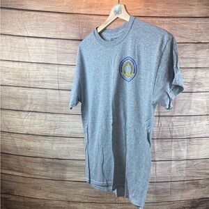 Gildan Gray Short Sleeve Crewneck Tee with Small Chest Emblem